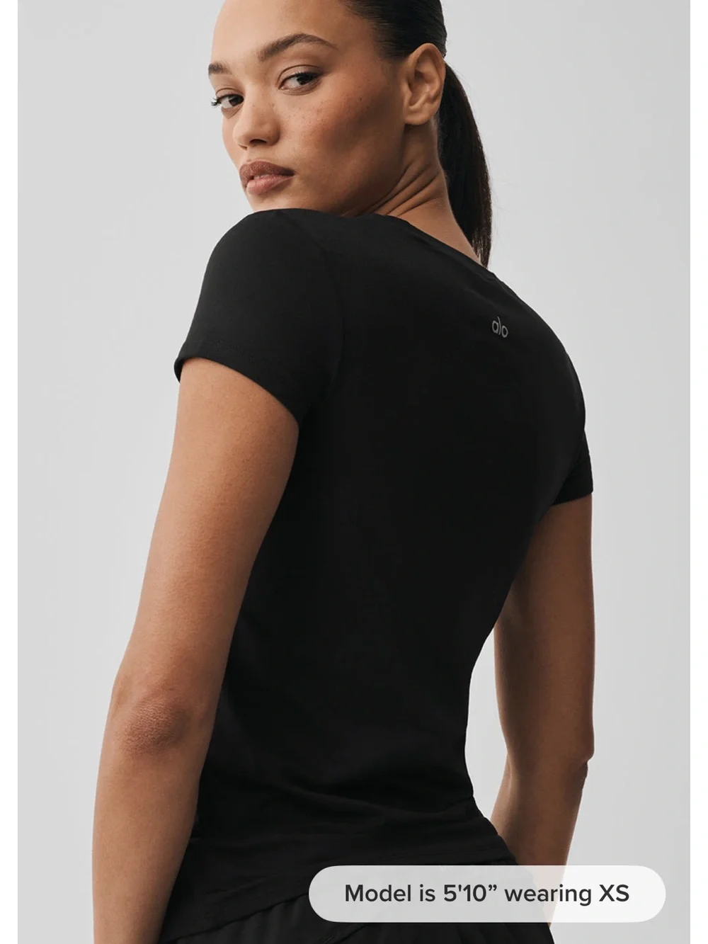 [alo] Alosoft Finesse Tee - White and Black